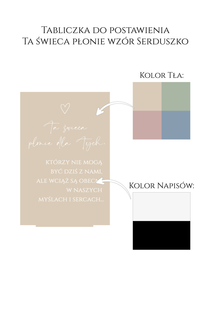 Ta świeca płonie wzór Serduszko wzornik