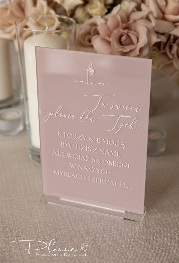 Ta świeca płonie wzór Świeca plexi