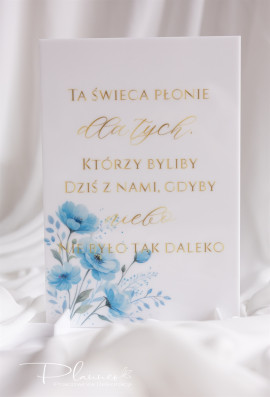 Ta świeca płonie wzór Niebieskie Kwiaty