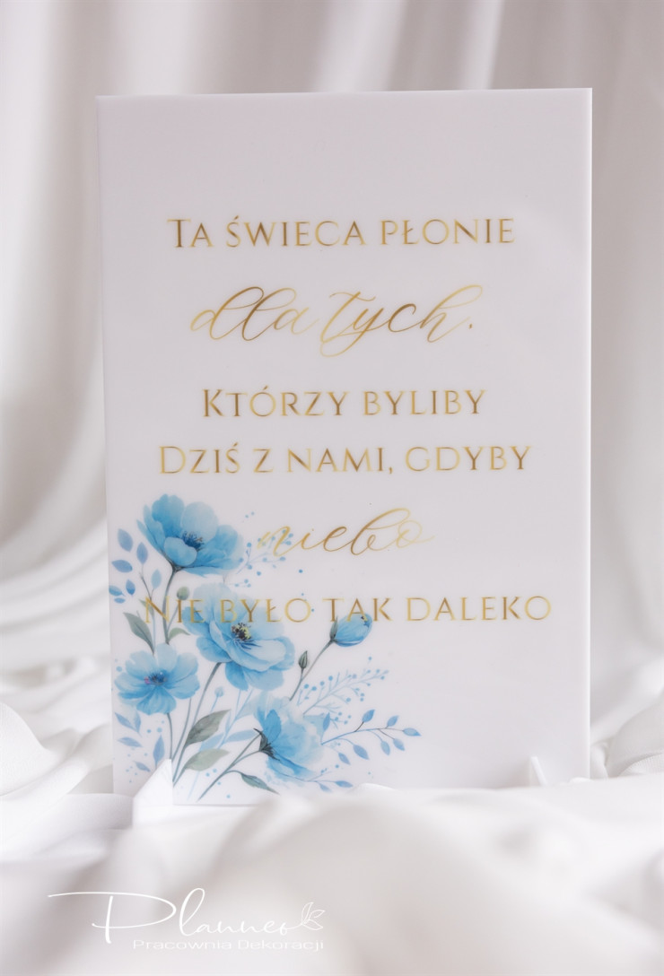 Ta świeca płonie wzór Niebieskie Kwiaty