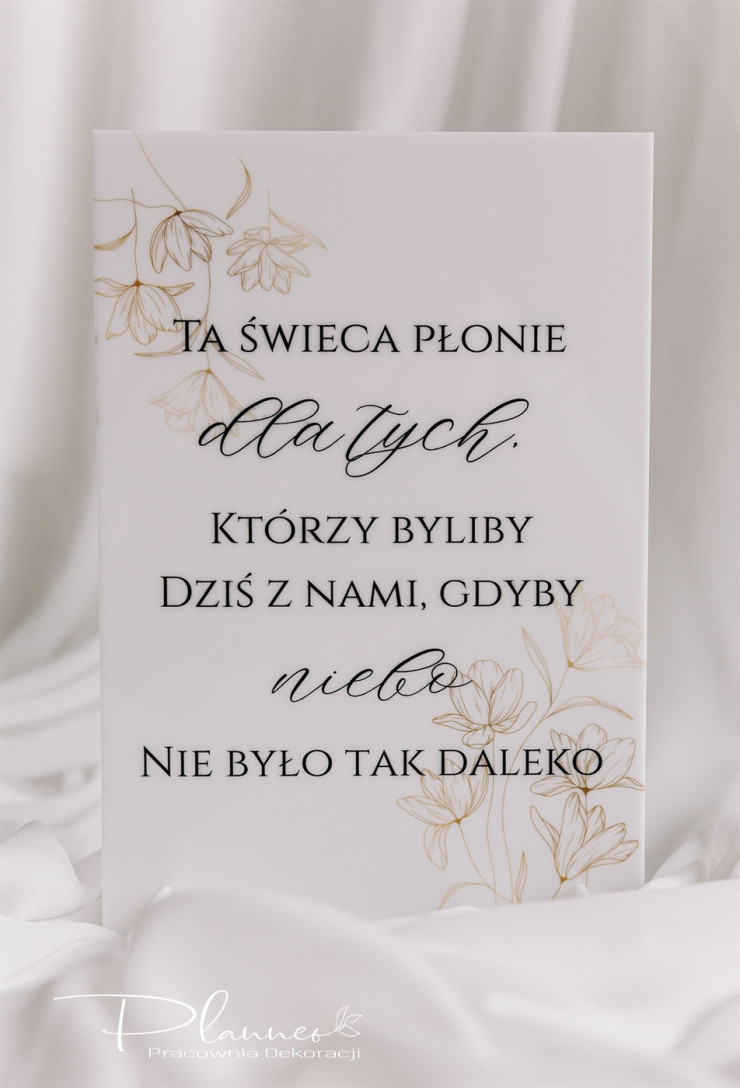 Ta świeca płonie wzór Złote Kwiaty