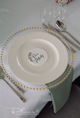 Winietka okrągła z nadrukiem Zielone Liście