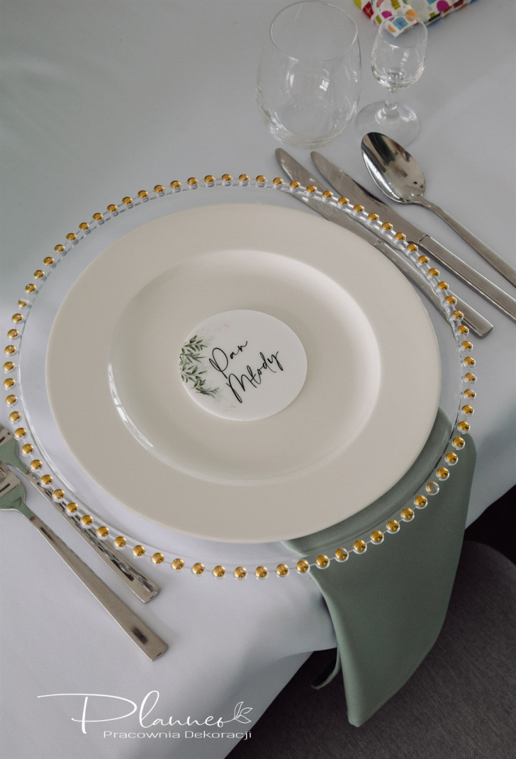 Winietka okrągła z nadrukiem Zielone Liście