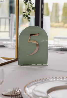 Numerki na stół weselny Zielone 5