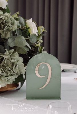 Numerki na stół weselny Zielone 9