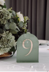 Numerki na stół weselny Zielone 9