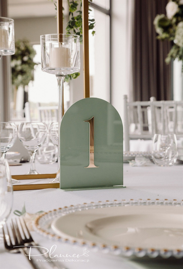 Numerki na stół weselny Zielone 1