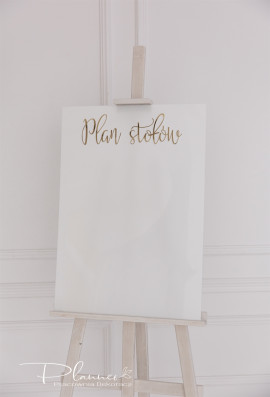 Tablica elegancka Plan Stołów z lustrzanymi napisami do przyklejenia
