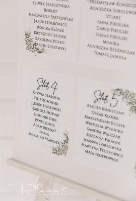 Tablica elegancka Plan Stołów lustro