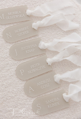 Winietka elegancka z literą na ślub