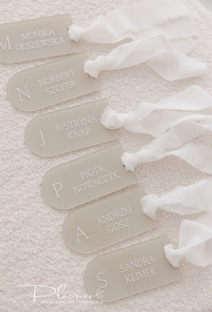 Winietka elegancka z literą na ślub