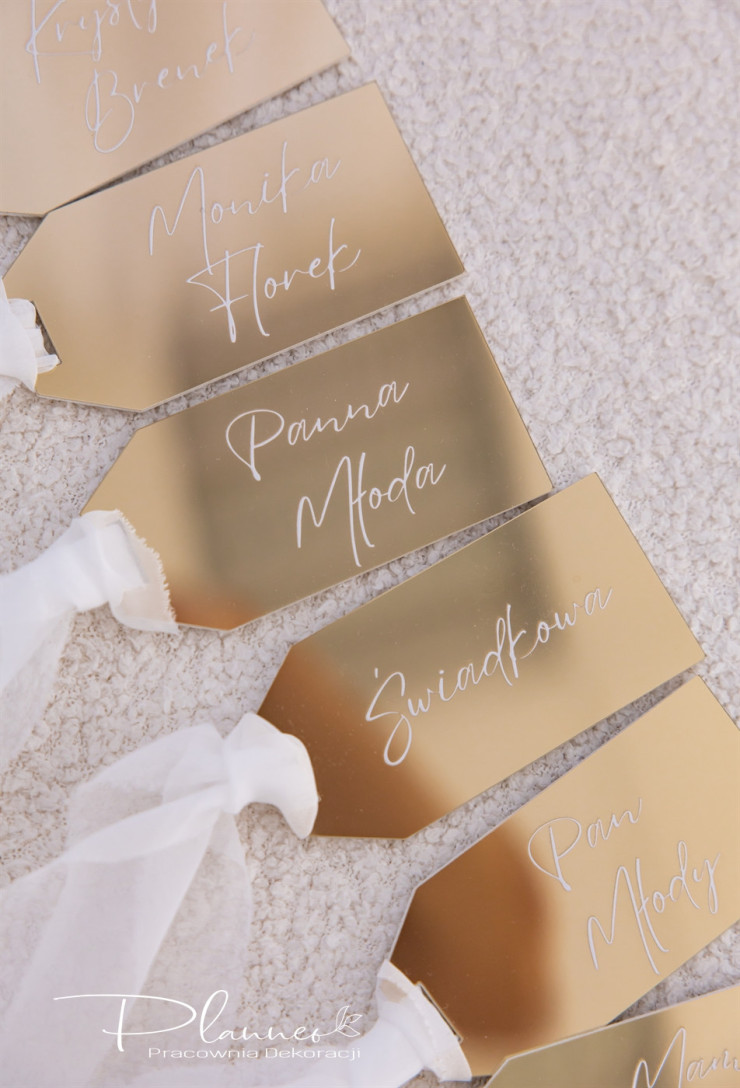 Elegancka złota winietka z imieniem i nazwiskiem