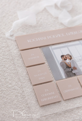 Obraz Kochani Rodzice, dziękujemy Wam za... eleganckie beżowe kafelki szkło akrylowe