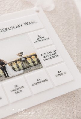 Obraz Kochani Rodzice, dziękujemy Wam za... eleganckie białe kafelki mleczne