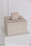 Skrzynka beżowa elegancka naklejane imiona