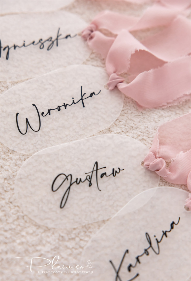 Elegancka winietka ślubna na folii