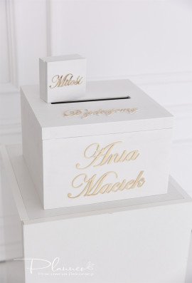 Skrzynka biała elegancka naklejane imiona