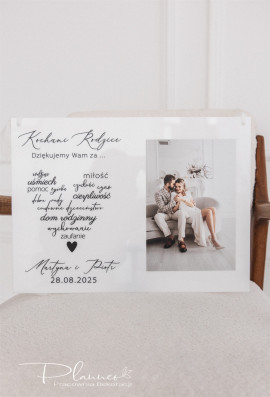 Obraz z sercem dla rodziców drukowany