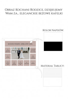 Obraz Kochani Rodzice, dziękujemy Wam za... eleganckie beżowe kafelki wzornik