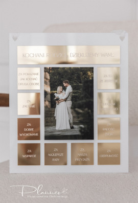 Obraz Kochani Rodzice, dziękujemy Wam za... eleganckie złote kafelki