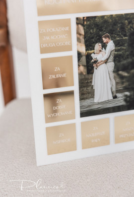 Obraz Kochani Rodzice, dziękujemy Wam za... eleganckie złote kafelki Podziękowania