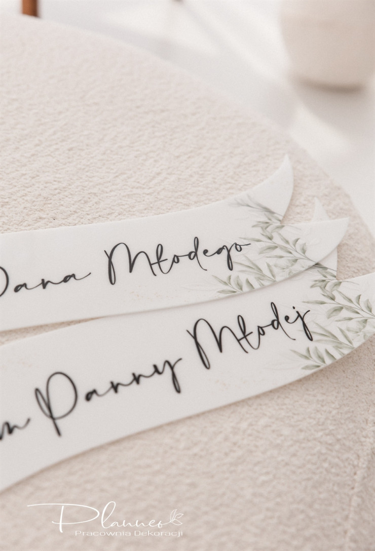 Wstęgi drukowane Dom Panny Młodej i Dom Pana Młodego nadruk