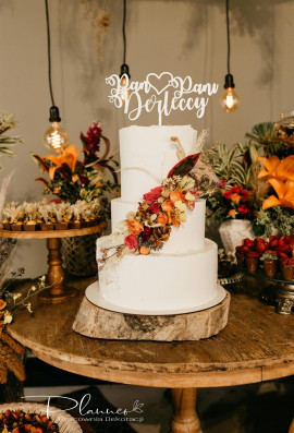 Topper Pan Pani Serce z nazwiskiem