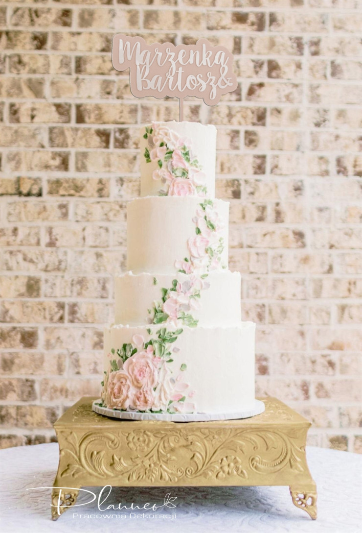 Topper Fantazja z imionami na beżowym podkładzie