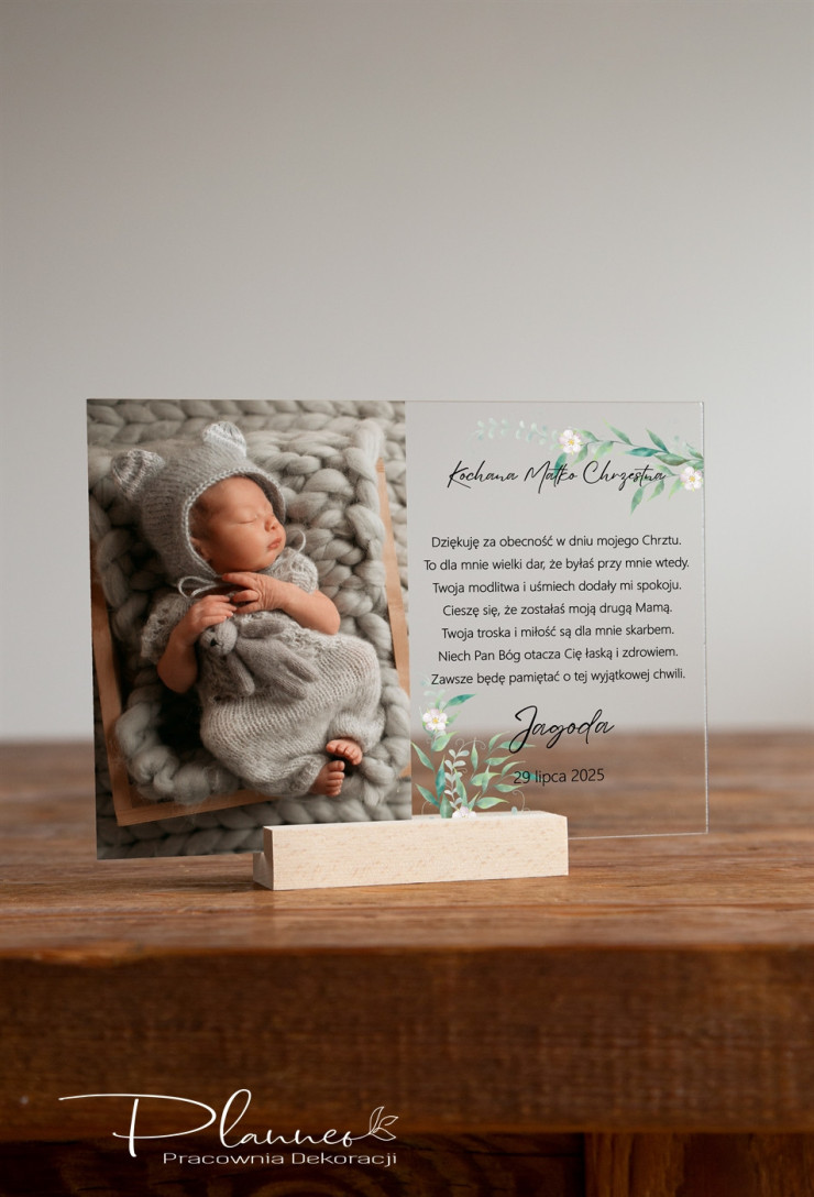 Podziękowania dla Chrzestnych kwiaty