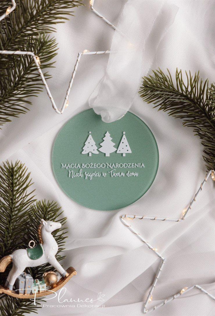 Bombki akrylowe z Twoim Logo kolorowe zielone