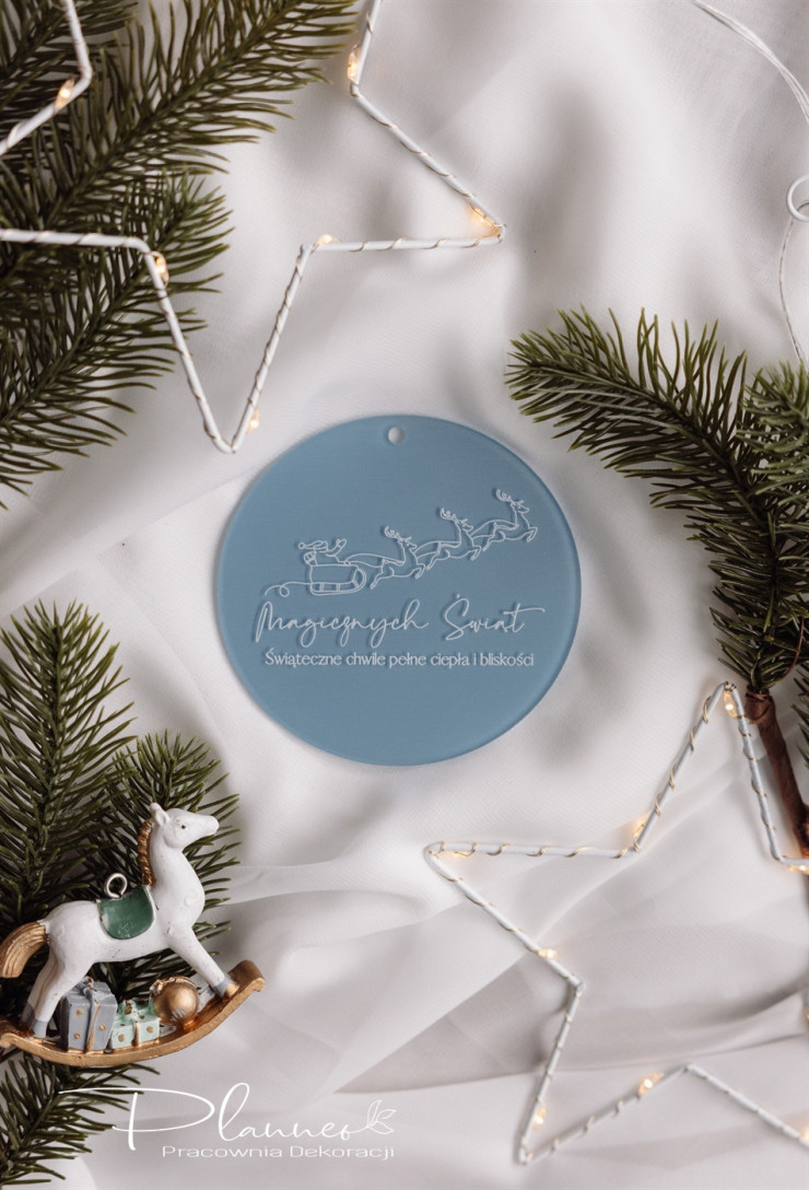 Bombki akrylowe z Twoim Logo niebieskie