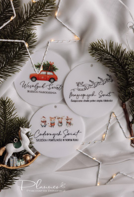 Bombki z mlecznej plexi z Twoim Logo kolorowe