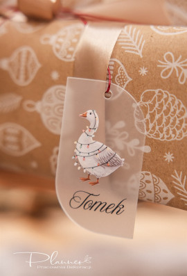 Zawieszki na prezenty Gąski i Króliczki Gąska z lampkami