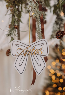 Bombka kokarda z imieniem plexi