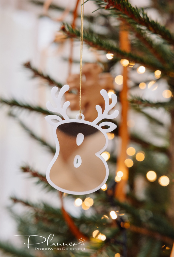 Bombki literki z rogami złote