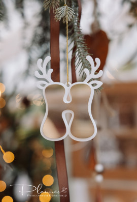 Bombki literki z rogami plexi złote alfabet