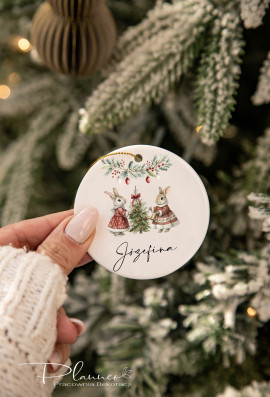 Bombka ceramiczna Zajączki