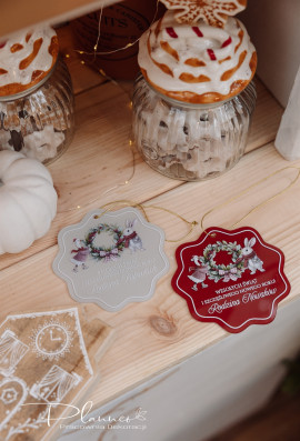 Bombka akrylowa Gąska i Królik z wieńcem