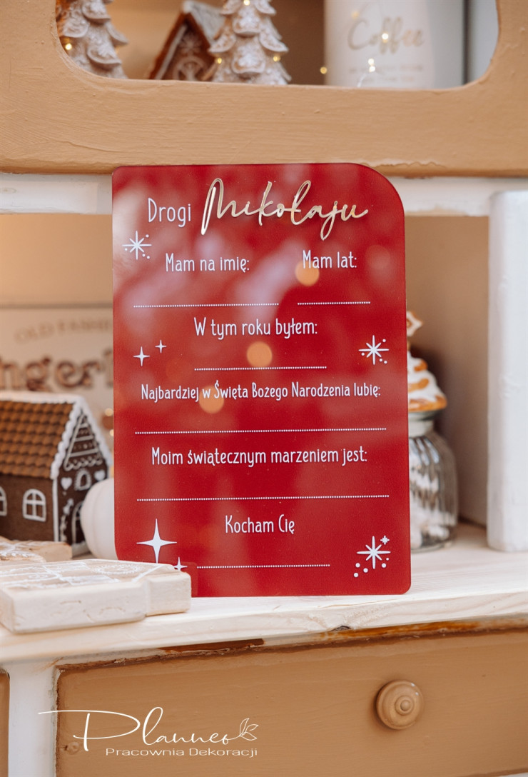 Tabliczka akrylowa do Świętego Mikołaja