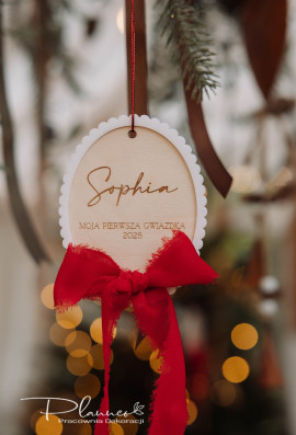 Bombka Moja Pierwsza Gwiazdka z kokardą