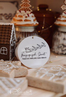 Bombka akrylowe z nadrukiem Sań Mikołaja