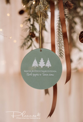 Bombka akrylowe kolorowe z nadrukiem choinek