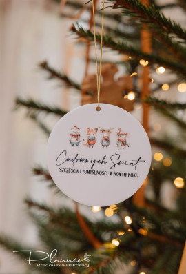 Bombka akrylowe z nadrukiem Zwierzątek