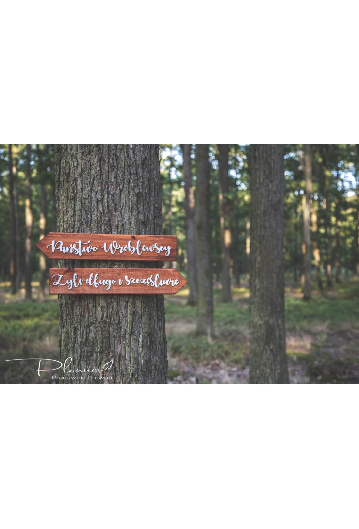 Drogowskaz ślubny mahoń