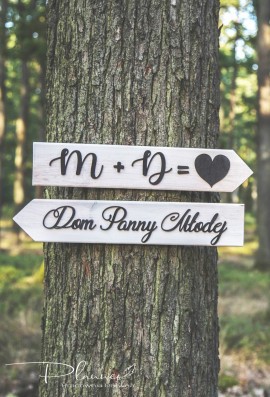 Drogowskaz ślubny biały