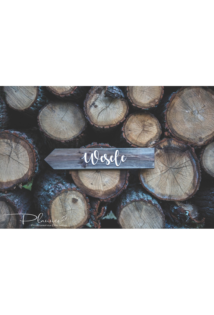 Drewniany drogowskaz wesele