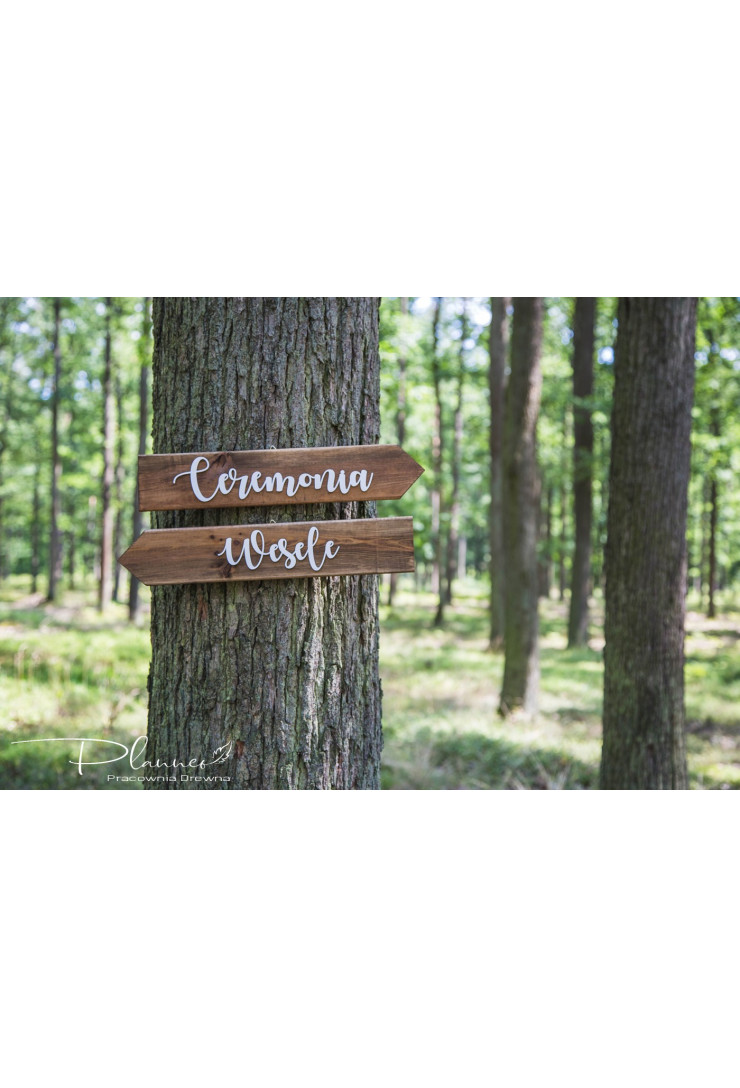 Drogowskaz ślubny dąb rustykalny