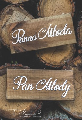 Tabliczki Pan Młody i Panna Młoda