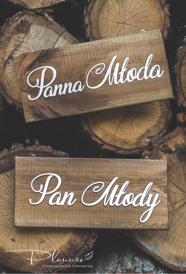 Tabliczki Pan Młody i Panna Młoda