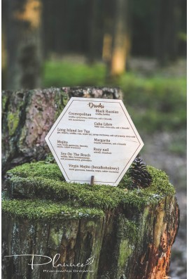 Grawerowane menu weselne